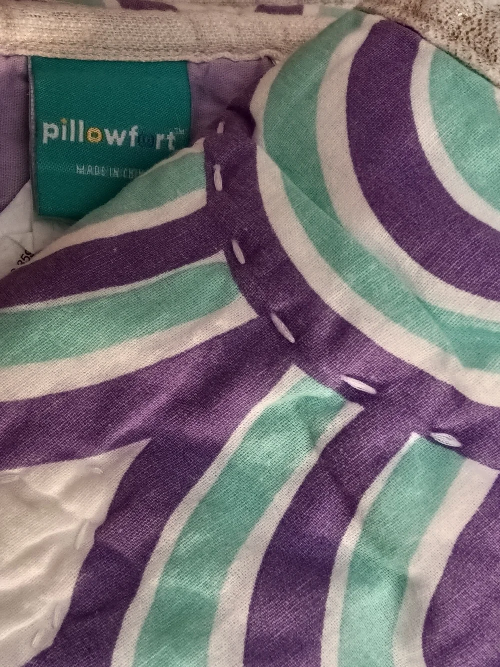 Pillowfort Purple and Teal Scallop Pattern Quilted Coverlet
